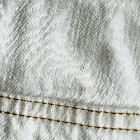 Frame Oversize Jeans in White Size 26 Tan Accent Wide Hem - Picture 13 of 14